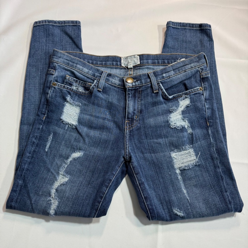 Distressed Skinny Women 29 Current Elliott The Stiletto Dark Shredded Jeans 1280